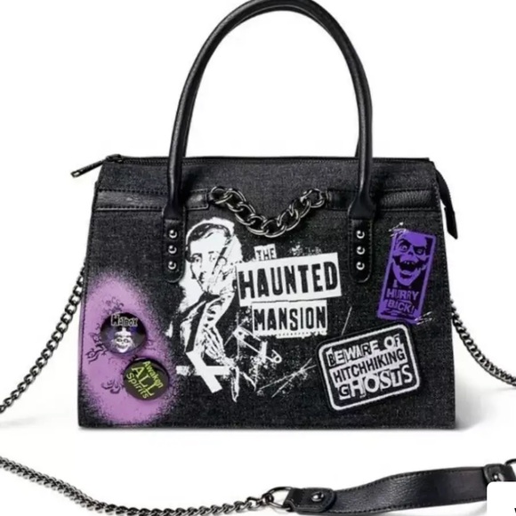 Disney Black and Purple Haunted Mansion Satchel Crossbody purse - Picture 1 of 6